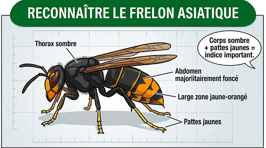 Différence entre frelon asiatique et frelon européen