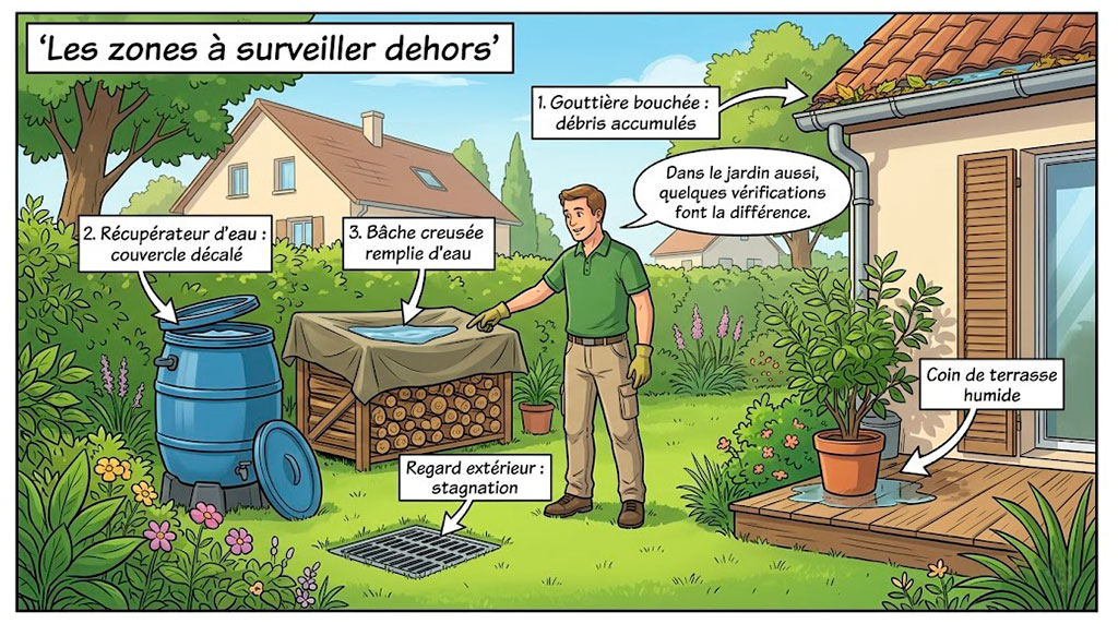 Points à surveiller dans un jardin pour limiter les moustiques