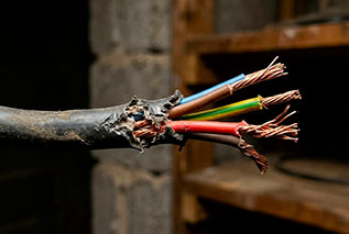 Câble électrique rongé