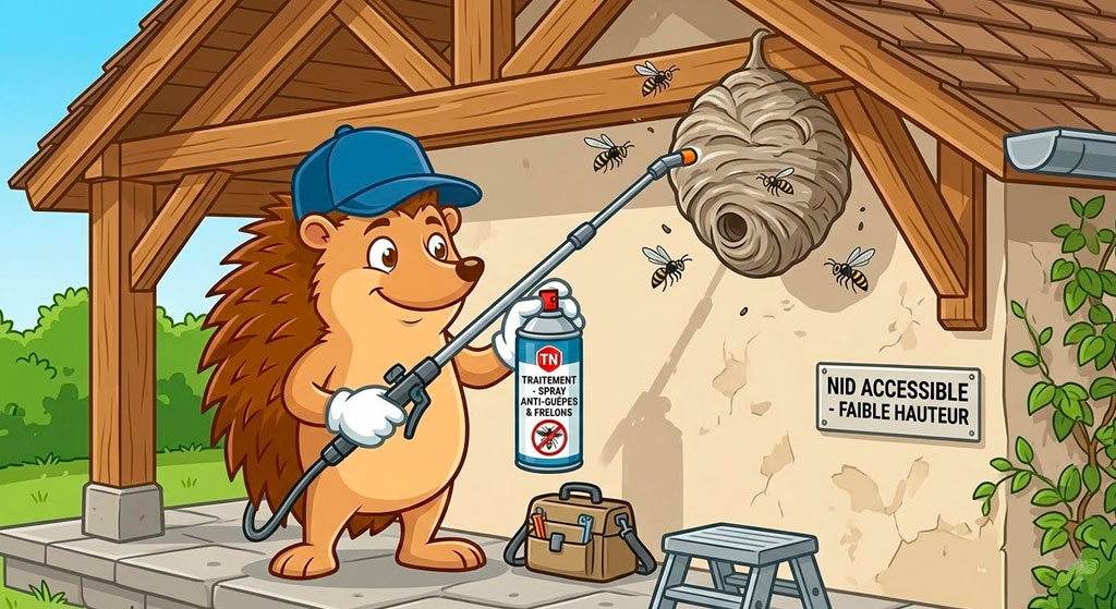 Nid de guêpes sous toiture : intervention sécurisée au bon moment.