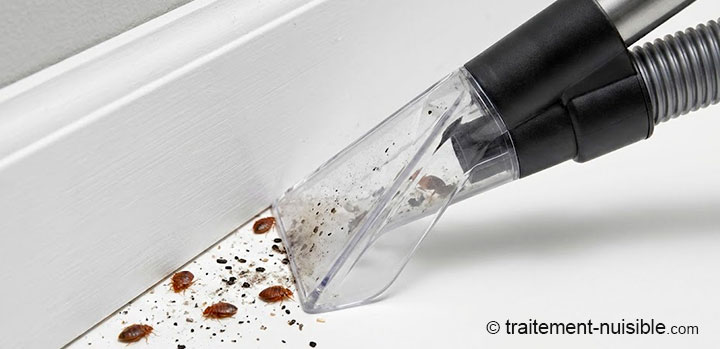 Aspiration minutieuse des recoins du lit et des plinthes