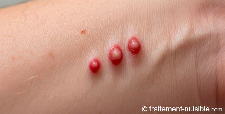 Photo de 3 piqûres de punaises de lits