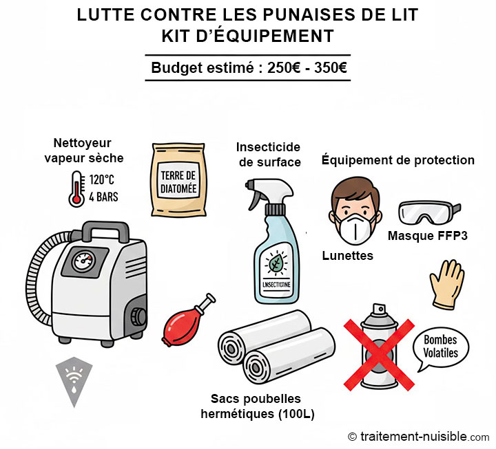 Liste du matériel pour traiter les punaises de lit soi-même